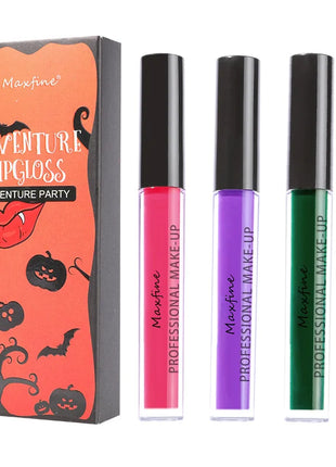 3 pcs a set Goth Matte Liquid Lipstick Makeup Set Long-Lasting Wear Waterproof Lip Gloss - Riparo82