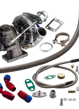 T3 TO4E T04E V-band 420hp Turbocharger 0.63 AR Oil inlet outlet Line Kit