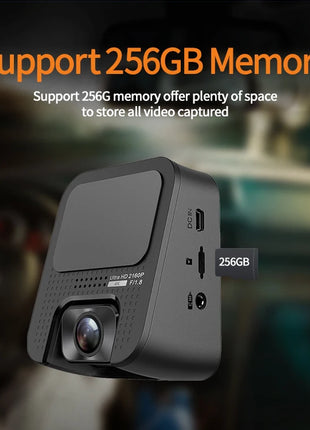 Dash Cam 4K WiFi GPS  Front and Rear View Camera Car DVR  Automatic Recorder 3840*2160P 30FPS Nigth Vision 24H Parking Monitor - Riparo82