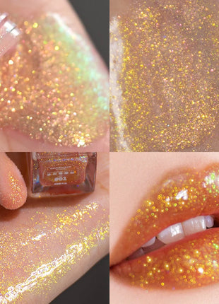 CHARMACY Duochrome Mineral Liquid Lipstick Chameleon Holographic Lip Gloss with Shimmer Aurora Effect Glitter Makeup - Riparo82