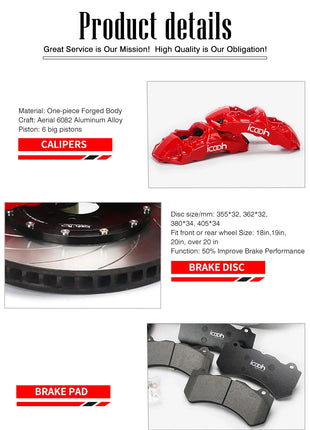 Sistema frenante a disco freno Disco forato rotore con tappo centrale e staffa con linea freno per McLa/BMW E46 M3 /Audi S4 B5/Lb Urus