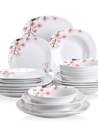 VEWEET ANNIE Set di piatti da tavola in ceramica porcellanata da 48 pezzi con ciotola, piatto da dessert, piatto da zuppa, piatto piano per 12 persone - riparo82