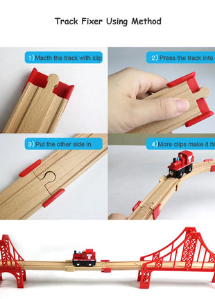 Nuova binario ferroviario in legno Tutti i tipi Biforcazione binario forcella Accessori per binari in legno di faggio adatti per binari in legno Thomos Giocattolo Regalo per bambini