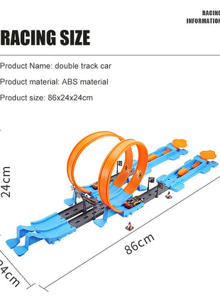 Stunt Speed Doppia competizione Ruote per auto Modello Pista da corsa Kit ferroviari assemblati fai-da-te Veicolo catapulta Ragazzo Giocattoli per bambini Regalo - riparo82