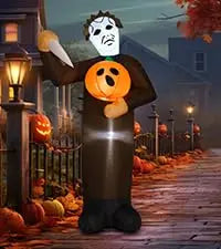 COMIN 6 FT Halloween Outdoor & Indoor Party Decorations Large Black Cat with Moving Head & Built-in LEDs Yard Garden Lawn Decor
