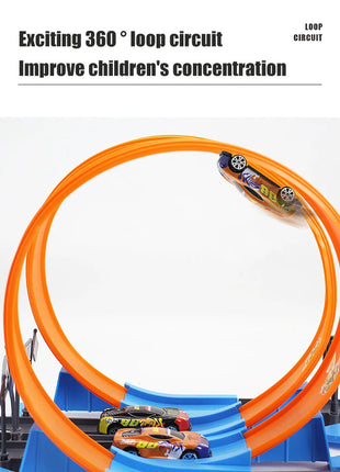 Stunt Speed Doppia competizione Ruote per auto Modello Pista da corsa Kit ferroviari assemblati fai-da-te Veicolo catapulta Ragazzo Giocattoli per bambini Regalo - riparo82