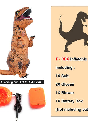 T-rex gonfiabile uit Tyrannosaurus Costume da dinosauro bambino bambini adulto gioco di ruolo Fancy Halloween Mascot Party Apparel