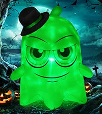 COMIN 4 FT Halloween Shiba Inu Wizard Dog Inflatable Indoor/Outdoor Party & Garden Lawn Decor with Built-in LEDs