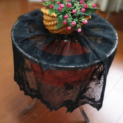 Lampshade Halloween Bat Cobweb Lamp Shade Cover Lace Ribbon Curtain Fireplace Party Decoration Supplies Tools