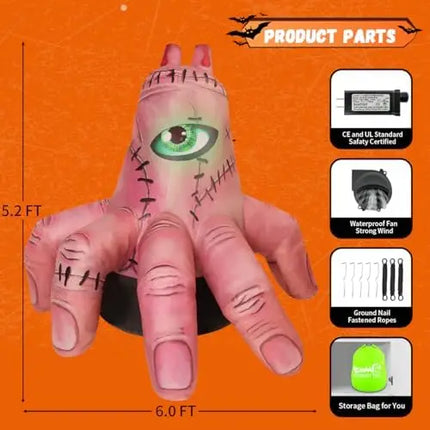 COMIN 6 FT Halloween Inflatable Outdoor Indoor Party Garden Lawn Decor Giant Scary Yard Blow Decor Built-in LEDs Handmade Latex