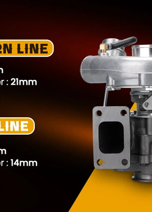 T3 TO4E T04E V-band 420hp Turbocharger 0.63 AR Oil inlet outlet Line Kit