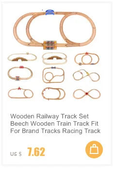 NUOVO Set di binari in legno Pacchetto di espansione per binari in legno di faggio Set di binari ferroviari adatti per tutte le marche Treni Giocattoli per regali per bambini