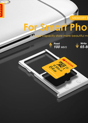 Scheda micro SD Kodak U3 16GB 32GB 64GB 128GB SDXC/SDHC classe 10 Scheda di memoria Flash micro sd 32gb sdcard per smartphone