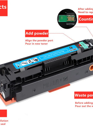 YLC Compatible color Toner Cartridge CF210 210A CF210A - CF213A 131A for HP LaserJet Pro 200 Color MFP M276nw M251nw printer - Riparo82