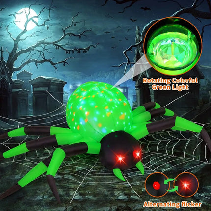 COMIN 9FT Wide Halloween Inflatable Spider Outdoor Decorations Giant LED Yard Garden Party Lawn Decoration New Arrival