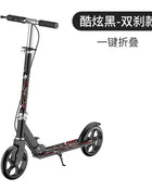 Urban Adult Two-Wheel Foldable Scooter with Large PU Planar Wheel and Hand Brake for Convenient Transportation - riparo82