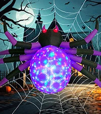COMIN 5FT Halloween Inflatable Skull Skeleton Pumpkin Head Built-in LEDs for Indoor Outdoor Yard Lawn Decorations for Parties