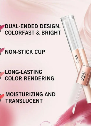 Color-Locking Dual-Ended Lip Gloss for Women - Makeup Cosmetic - Riparo82