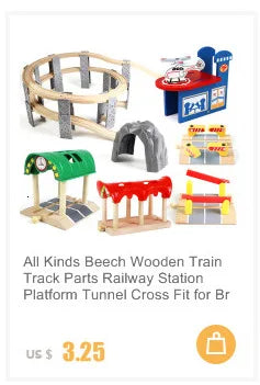 NUOVO Set di binari in legno Pacchetto di espansione per binari in legno di faggio Set di binari ferroviari adatti per tutte le marche Treni Giocattoli per regali per bambini