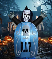 COMIN 6 FT Halloween Inflatable Outdoor Indoor Party Garden Lawn Decor Giant Scary Yard Blow Decor Built-in LEDs Handmade Latex