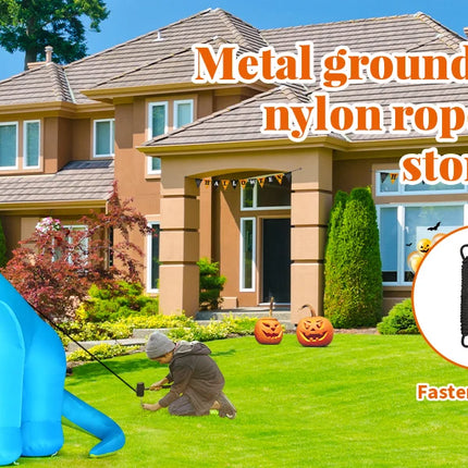 COMIN Halloween Inflatables 10 FT Tall Dinosaurs Eating Pumpkin LED Shake Head Blow Yard Party Decorations Decorations Party