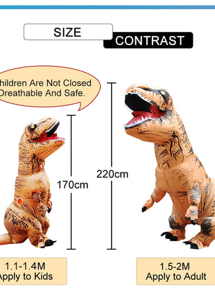 T-rex gonfiabile uit Tyrannosaurus Costume da dinosauro bambino bambini adulto gioco di ruolo Fancy Halloween Mascot Party Apparel