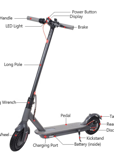 European Warehouse Wholesale Foldable E Scooter with 350W Motor 8.5inch M365 Electric Scooters Adult Folding Escooter - riparo82