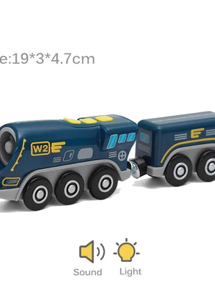 Set di treni elettrici Giocattoli Modello di treno Auto elettrica adatta per ferrovia in legno Pista del treno in legno Regalo di Natale per bambini