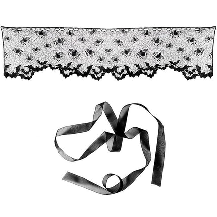 Lampshade Halloween Bat Cobweb Lamp Shade Cover Lace Ribbon Curtain Fireplace Party Decoration Supplies Tools