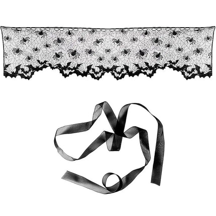 Lampshade Halloween Bat Cobweb Lamp Shade Cover Lace Ribbon Curtain Fireplace Party Decoration Supplies Tools