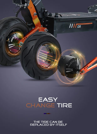 USA Warehouse FLJ 5000W KickScooter 35Ah Adult EScooter 12inch Foldable Electric Skateboards Scooter - riparo82