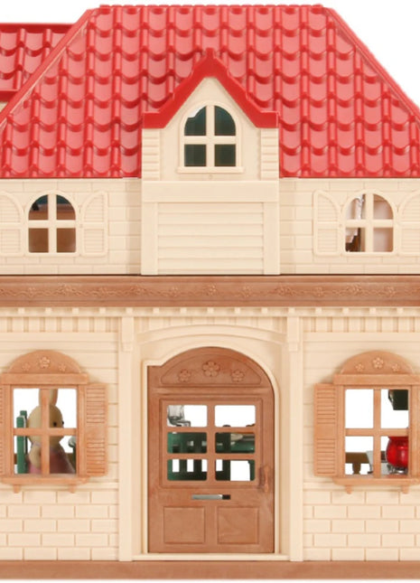 Simulazione Cucina Foresta Famiglia Piccola casa Doppia Villa a tre piani Renna Modello animale Ragazza Casa delle bambole Mobili Regali giocattolo - riparo82