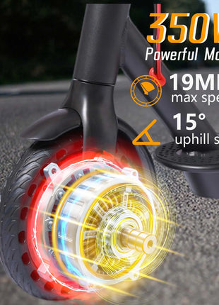 WindChaser US Stock 350W Electric Scooter with Smart APP Control, Max Speed 30KM/H, Portable Folding Electric Commuter Scooter - riparo82