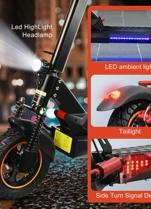 EU US Warehouse MX-14 Trotinette Electrique E-Scooter 48V 10 Inch Folding E Electric Scooter With Seat for Adults - riparo82