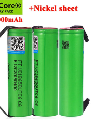 VariCore VTC6 3.7 V 3000 mAh 18650 Li-Ion Ricaricabile Batteria VC18650VTC6 batterie + FAI DA TE Nichel Lenzuola - riparo82