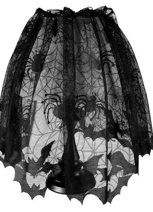 Lampshade Halloween Bat Cobweb Lamp Shade Cover Lace Ribbon Curtain Fireplace Party Decoration Supplies Tools - Riparo82