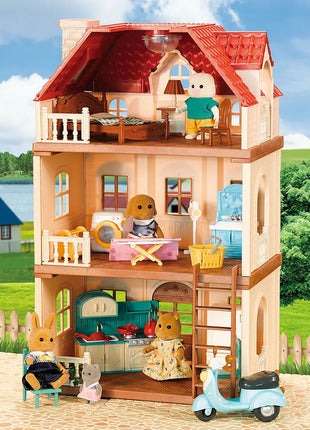 Simulazione Cucina Foresta Famiglia Piccola casa Doppia Villa a tre piani Renna Modello animale Ragazza Casa delle bambole Mobili Regali giocattolo - riparo82