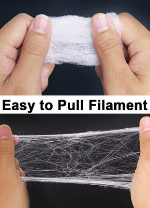 Artificial Spider Web Halloween Decoration Scary Party Scene Props White Stretchy Cobweb Horror House Home Decora Accessories - Riparo82