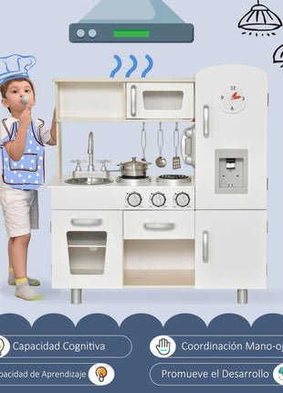 Cucina giocattolo Homcom con contenitori multipli per +3 anni 74X30X81 cm - riparo82