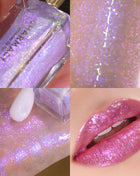 CHARMACY Duochrome Mineral Liquid Lipstick Chameleon Holographic Lip Gloss with Shimmer Aurora Effect Glitter Makeup - Riparo82