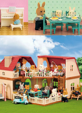 Simulazione Cucina Foresta Famiglia Piccola casa Doppia Villa a tre piani Renna Modello animale Ragazza Casa delle bambole Mobili Regali giocattolo - riparo82