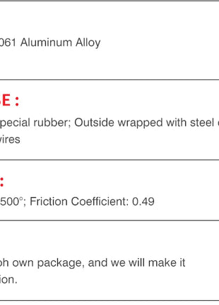 Sistema frenante a disco freno Disco forato rotore con tappo centrale e staffa con linea freno per McLa/BMW E46 M3 /Audi S4 B5/Lb Urus