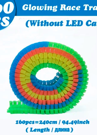 Magico luminoso pista da corsa auto giocattolo veicolo luce a LED elettronica binari per auto parti giocattolo auto per bambini ragazzi ragazze regalo di compleanno - riparo82