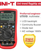 UNI-T True RMS Digital Multimeter UT61A UT61B UT61C UT61D UT61E UNI T AC DC Multimetros Capacitor Transistor Tester Data Peak - Riparo82