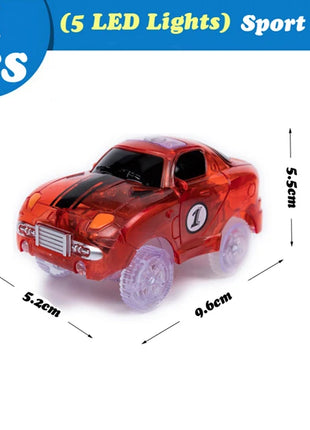 Magico luminoso pista da corsa auto giocattolo veicolo luce a LED elettronica binari per auto parti giocattolo auto per bambini ragazzi ragazze regalo di compleanno - riparo82