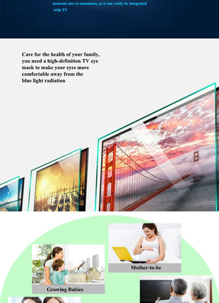 48"-75" TV Screen Protector film Anti-Blue ray Eye protection film screen protective film Bule reduce anti-radiation film, - Riparo82