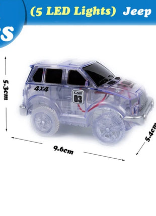 Magico luminoso pista da corsa auto giocattolo veicolo luce a LED elettronica binari per auto parti giocattolo auto per bambini ragazzi ragazze regalo di compleanno - riparo82