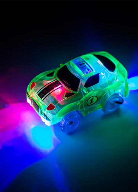 Magico luminoso pista da corsa auto giocattolo veicolo luce a LED elettronica binari per auto parti giocattolo auto per bambini ragazzi ragazze regalo di compleanno - riparo82