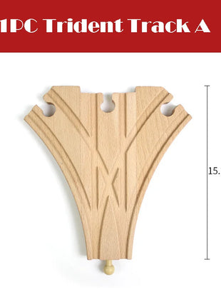 Nuova binario ferroviario in legno Tutti i tipi Biforcazione binario forcella Accessori per binari in legno di faggio adatti per binari in legno Thomos Giocattolo Regalo per bambini