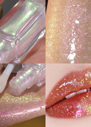 CHARMACY Duochrome Mineral Liquid Lipstick Chameleon Holographic Lip Gloss with Shimmer Aurora Effect Glitter Makeup - Riparo82